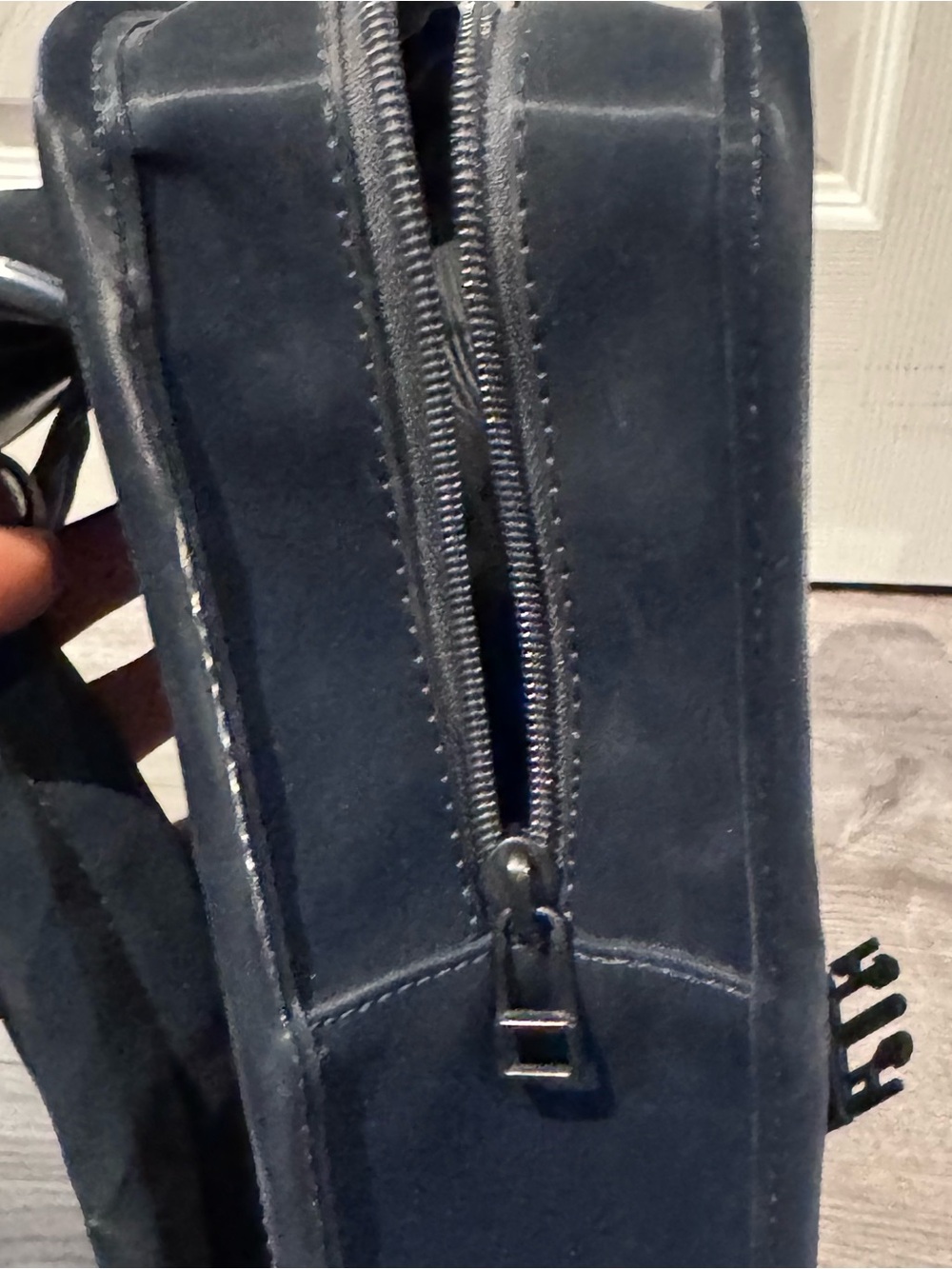 Rains Navy and Black Rolltop Backpack with Branded Strap - Picture 4 of 5